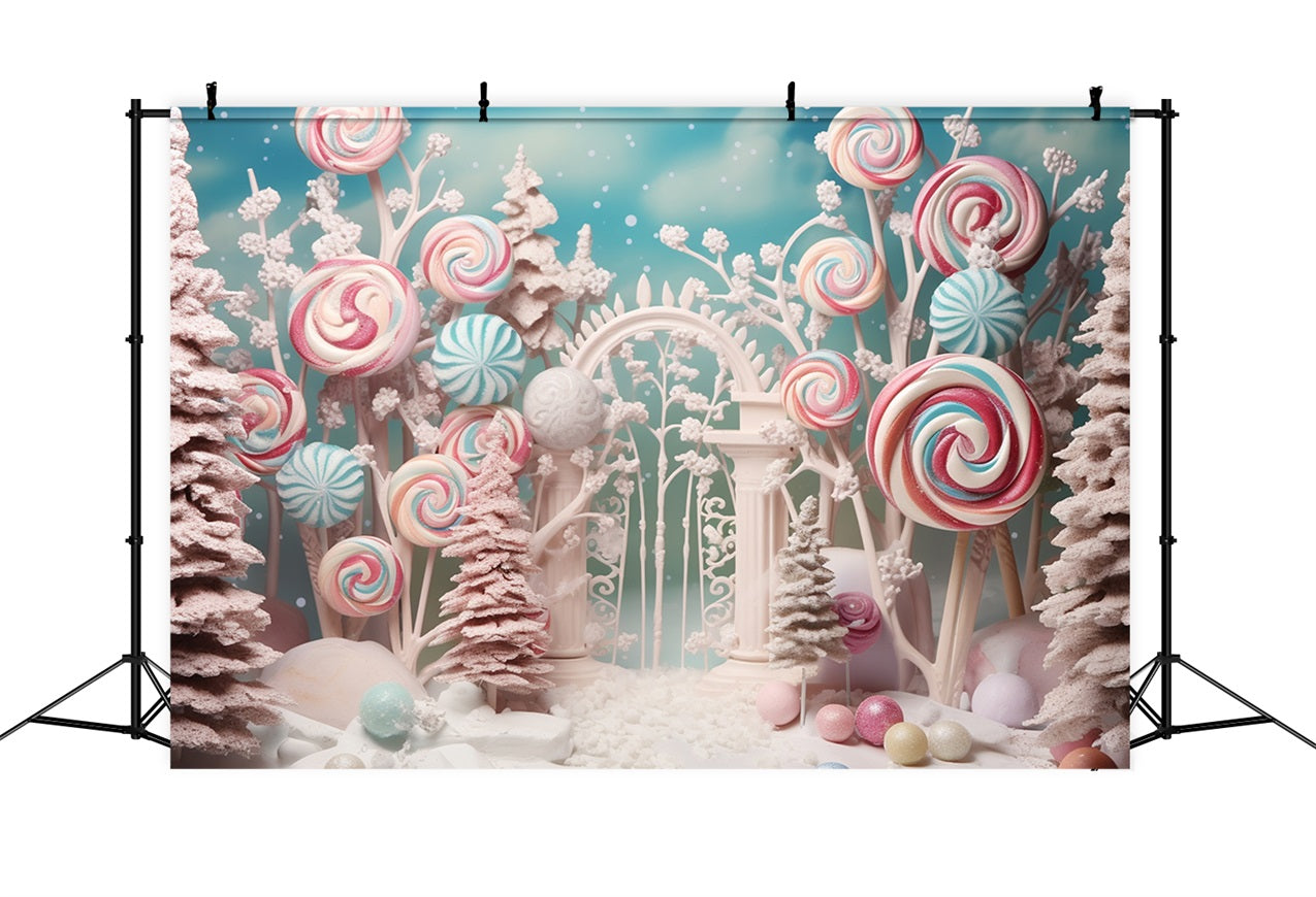 Toile de fond Forêt de contes de fées sucettes colorées BRP10-19