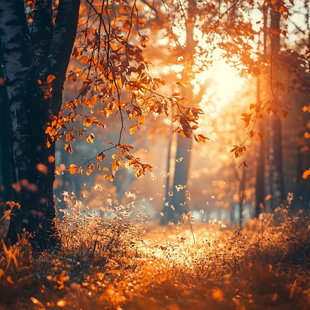 Automne Toile de Fond Rayons de Soleil Arbres Photographie BRP10-265