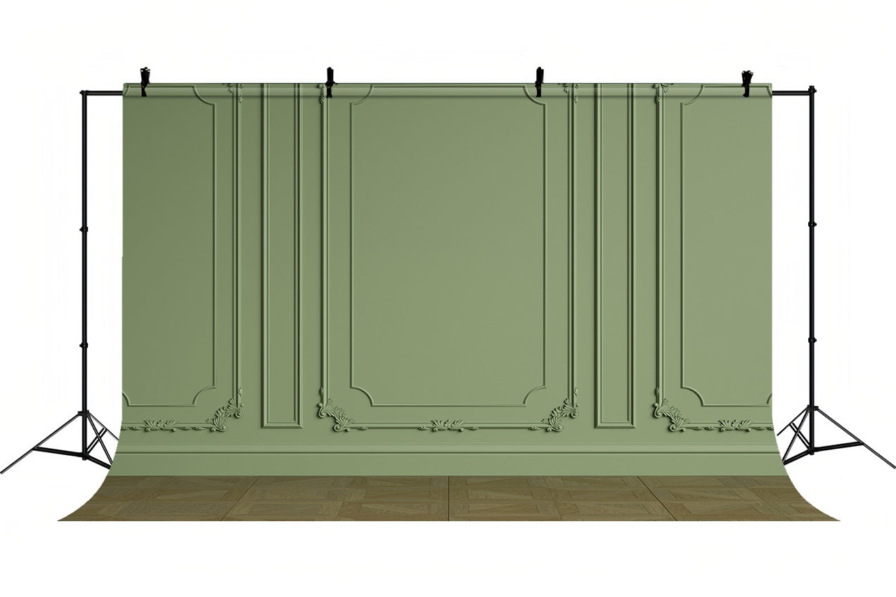 Toile de Fond Rétro Détails Magnifiquement Fignolés Vert BRP10-273