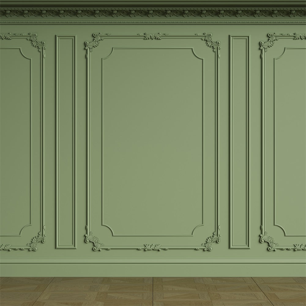 Toile de Fond Rétro Détails Magnifiquement Fignolés Vert BRP10-273