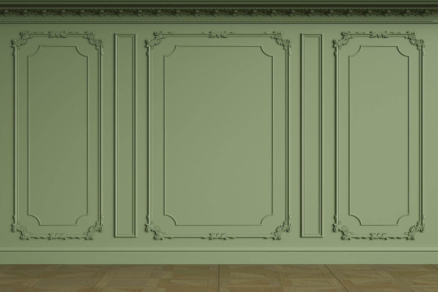 Toile de Fond Rétro Détails Magnifiquement Fignolés Vert BRP10-273