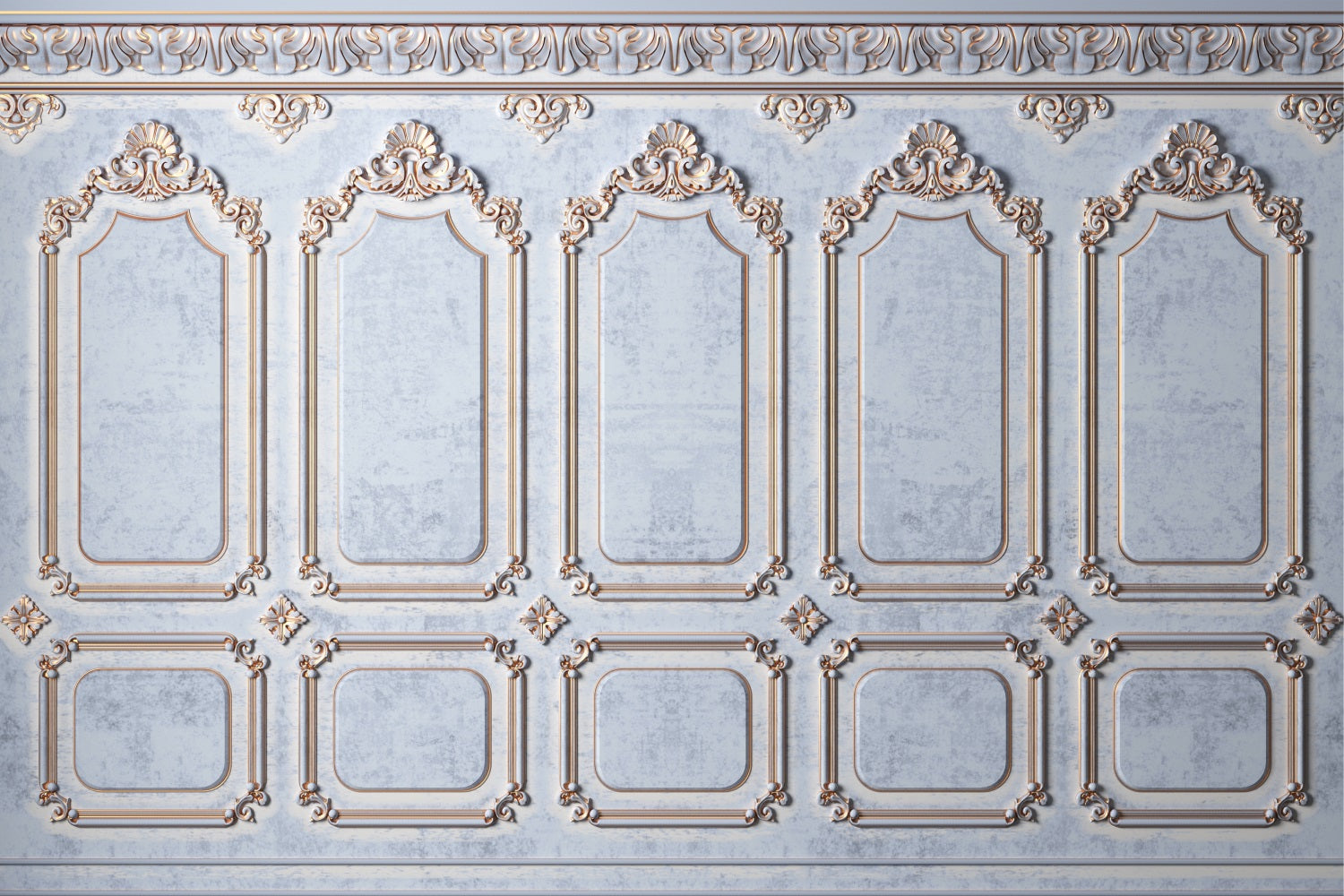 Toile de Fond Mur Vintage Bleu Sophistiqué Rétro BRP10-274