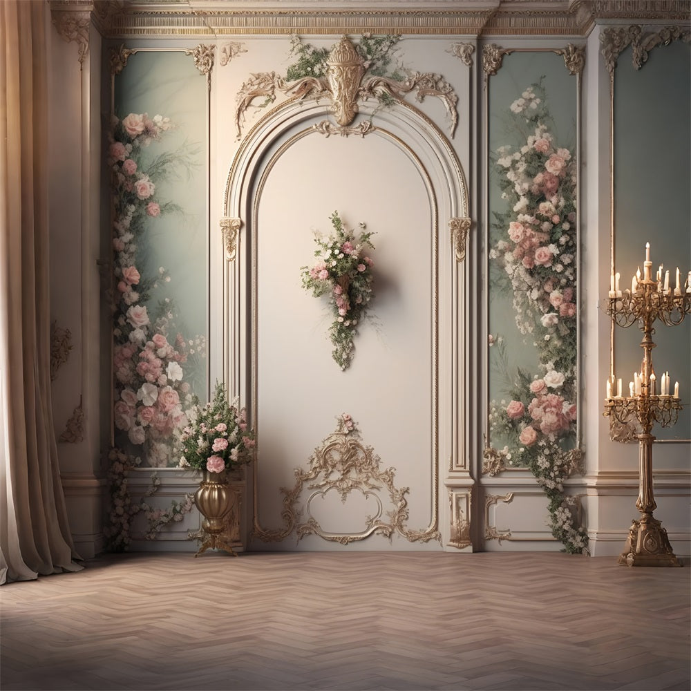 Toile de Fond Photographie Rétro Pétales Roses Romantiques BRP10-282