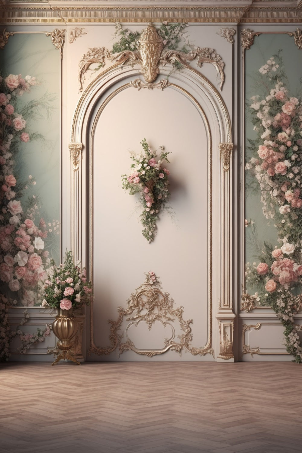 Toile de Fond Photographie Rétro Pétales Roses Romantiques BRP10-282
