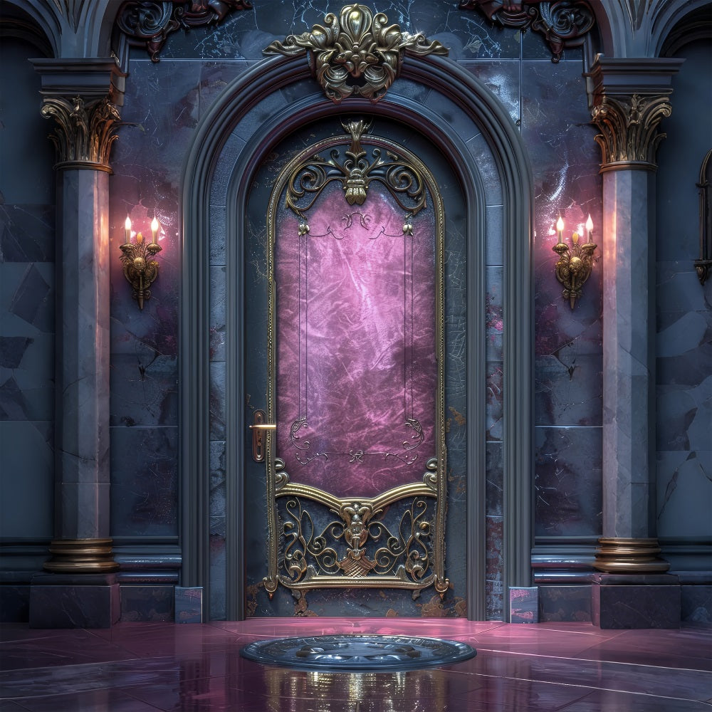 Toile de Fond Mur Vintage Sombre Marbre Rose BRP10-294