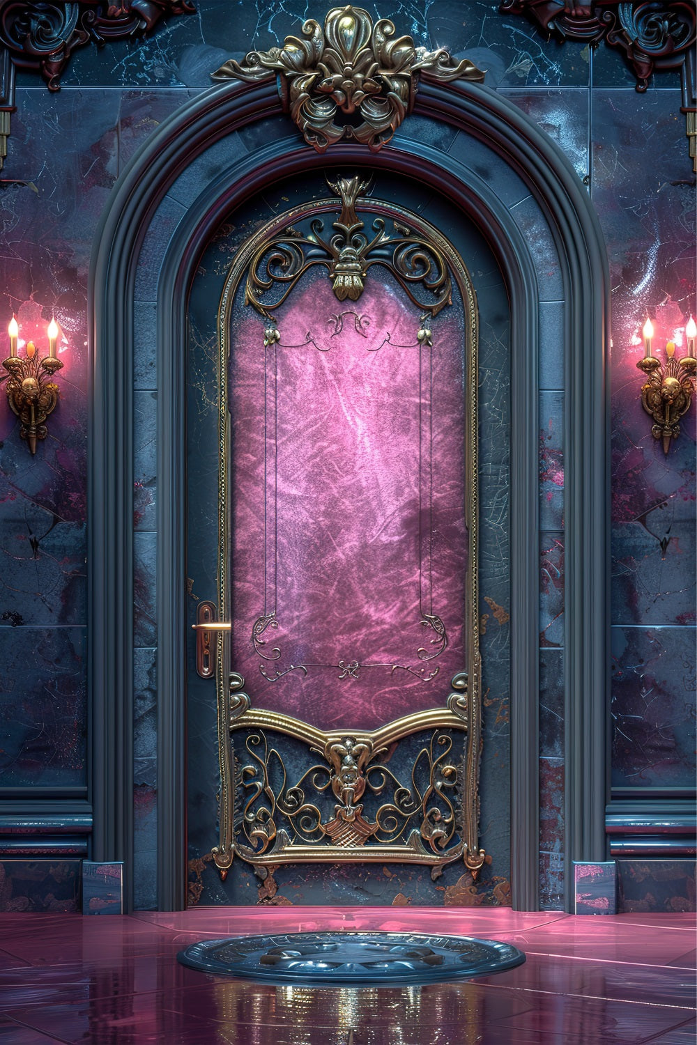 Toile de Fond Mur Vintage Sombre Marbre Rose BRP10-294