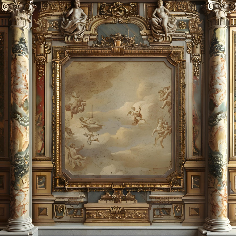 Toile de Fond Mur Vintage Cadre Décoratif Baroque BRP10-298