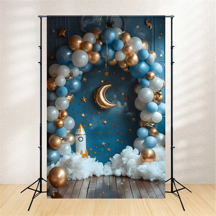 Toile De Fond Anniversaire Fête Lancement De Fusée Étoile BRP10-324