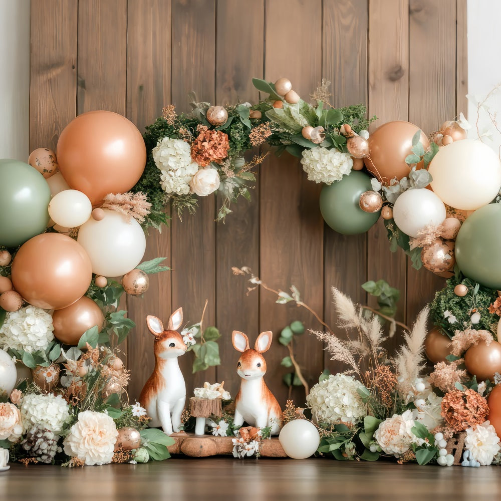 Toile de Fond Anniversaire Célébration Animaux Sylvestres Ballons BRP10-368