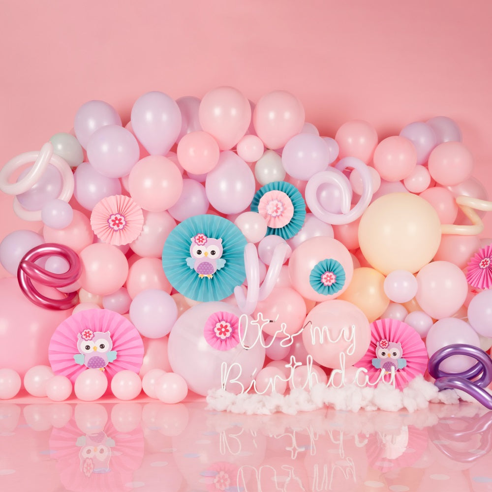 Toile de Fond Anniversaire Séance Photos Hibou Inspiré Ballon BRP10-370