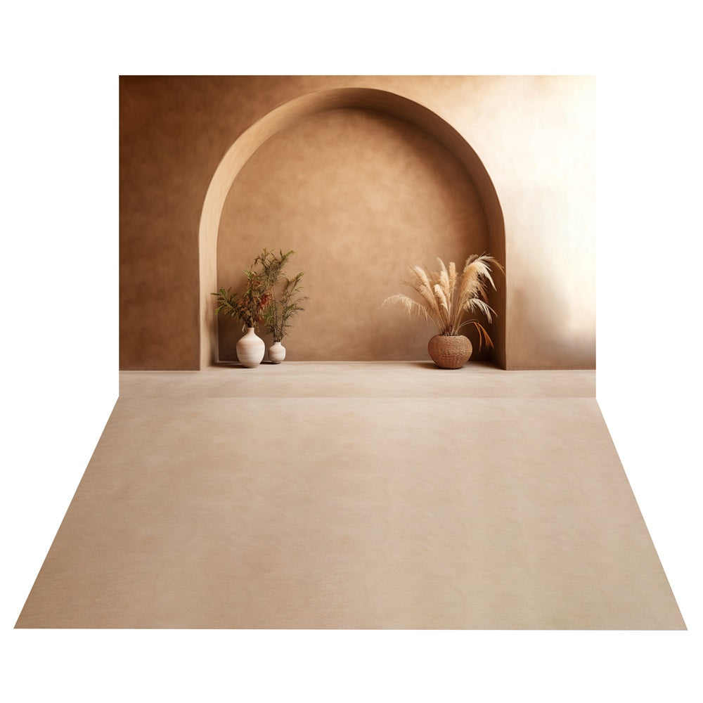 Toile de Fond Boho d'Arche en Terracotta + Sol Beige Mat BRP10-499