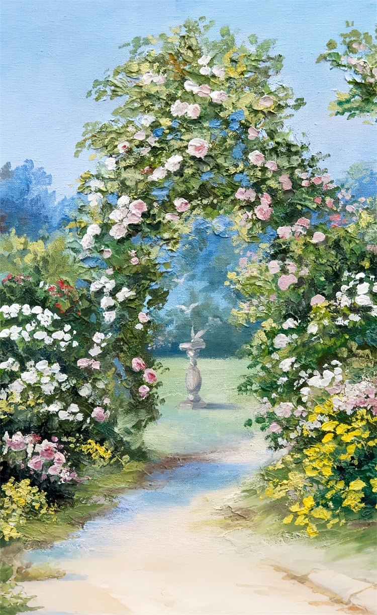 Mur-à-Sol Toile de Fond Jardin de Roses Romantique BRP10-522
