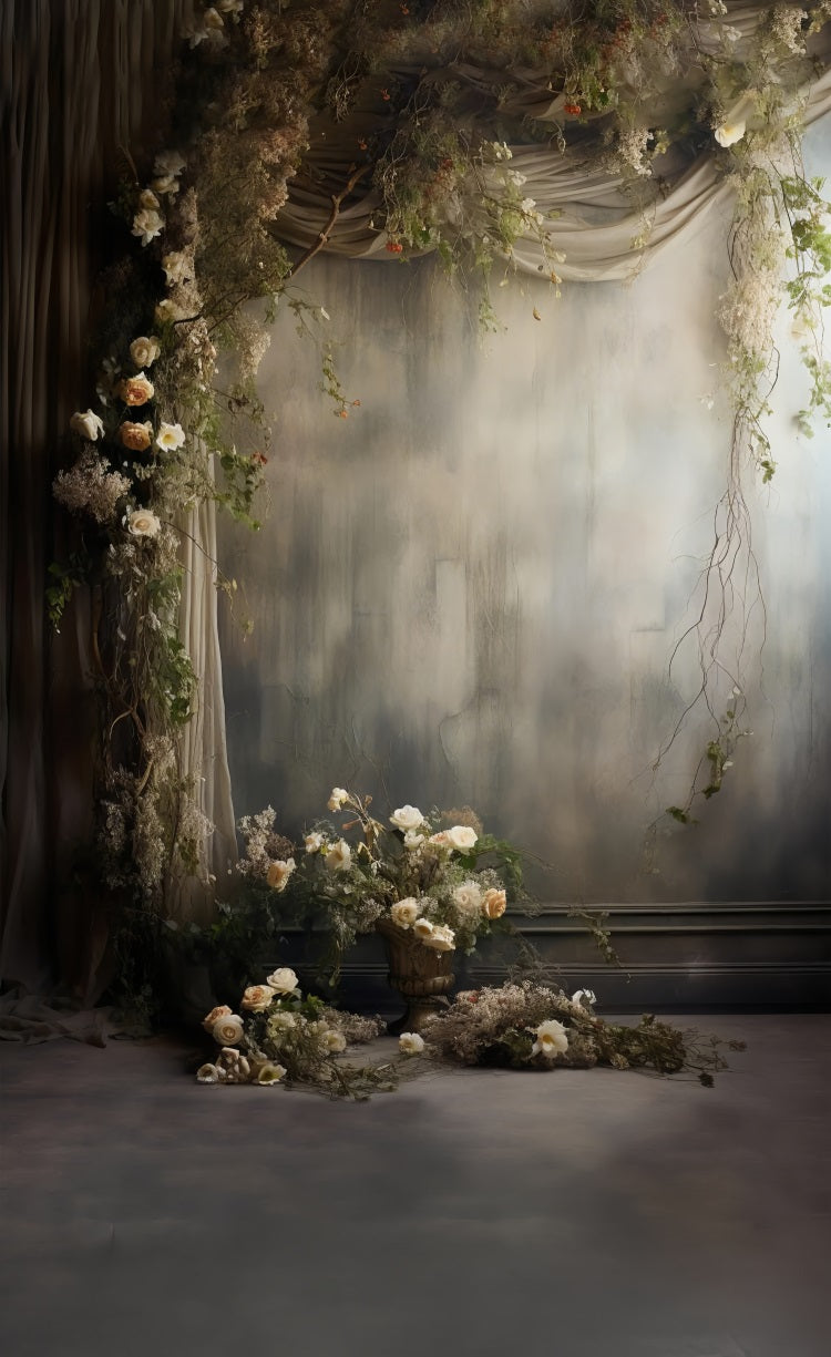 Mur-à-Sol Toile de Fond Floral Rétro Style Beaux-Arts BRP10-541