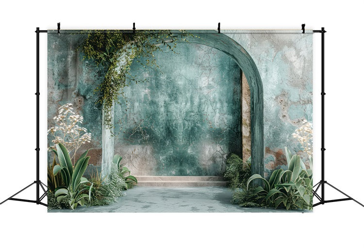 Toile de fond Mur texturé vintage plantes Boho BRP10-59