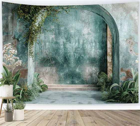 Toile de fond Mur texturé vintage plantes Boho BRP10-59