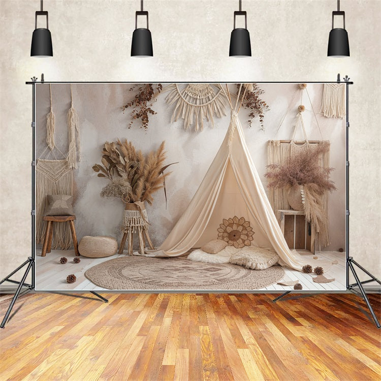 Toile De Fond Bohémien Tipi Détails Macramé BRP10-598