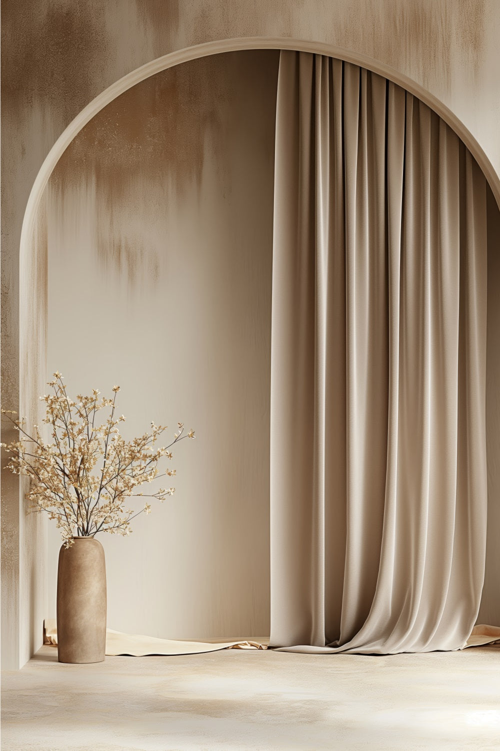 Toile De Fond Bohémien Vintage Arche Rideau Drapé BRP10-605