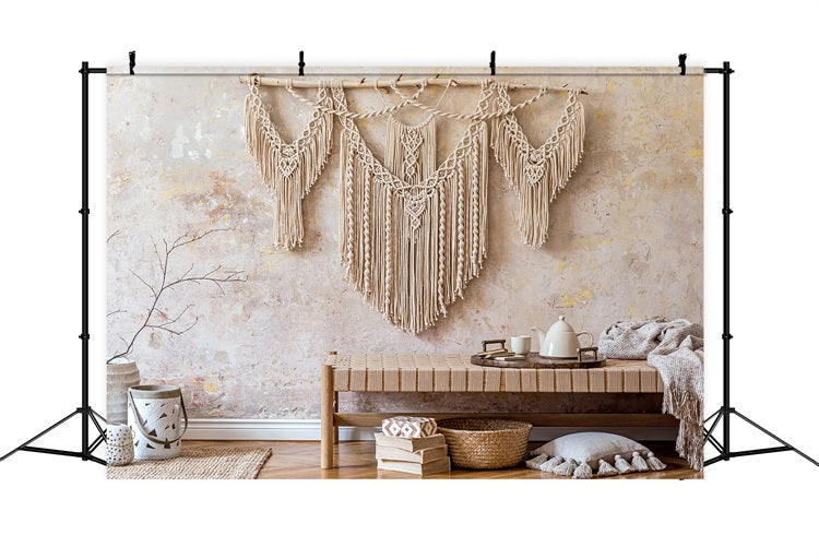 Toile De Fond Bohémien Décor Murale Accrochage Macramé BRP10-608