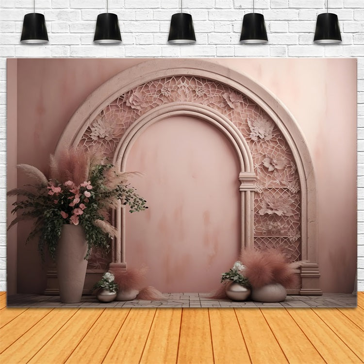 Toile de fond Arche florale bouquets pastel doux Boho BRP10-62