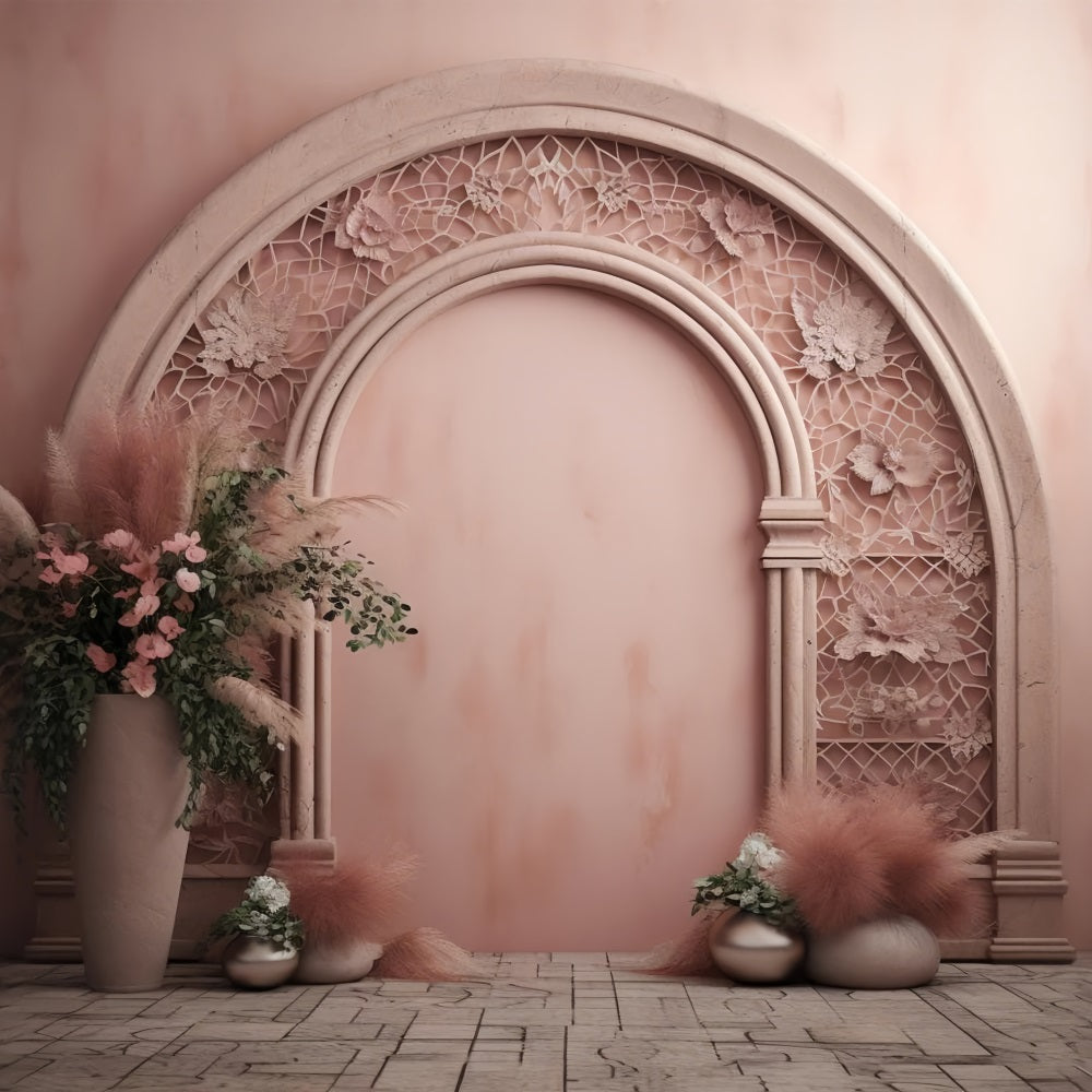 Toile de fond Arche florale bouquets pastel doux Boho BRP10-62