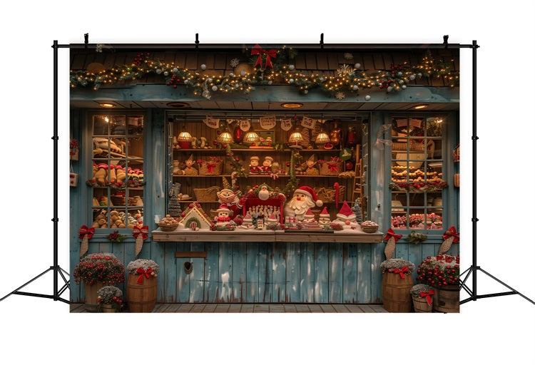 Toile De Fond Noël Atelier Du Père Noël Fabrication Cadeaux BRP10-626