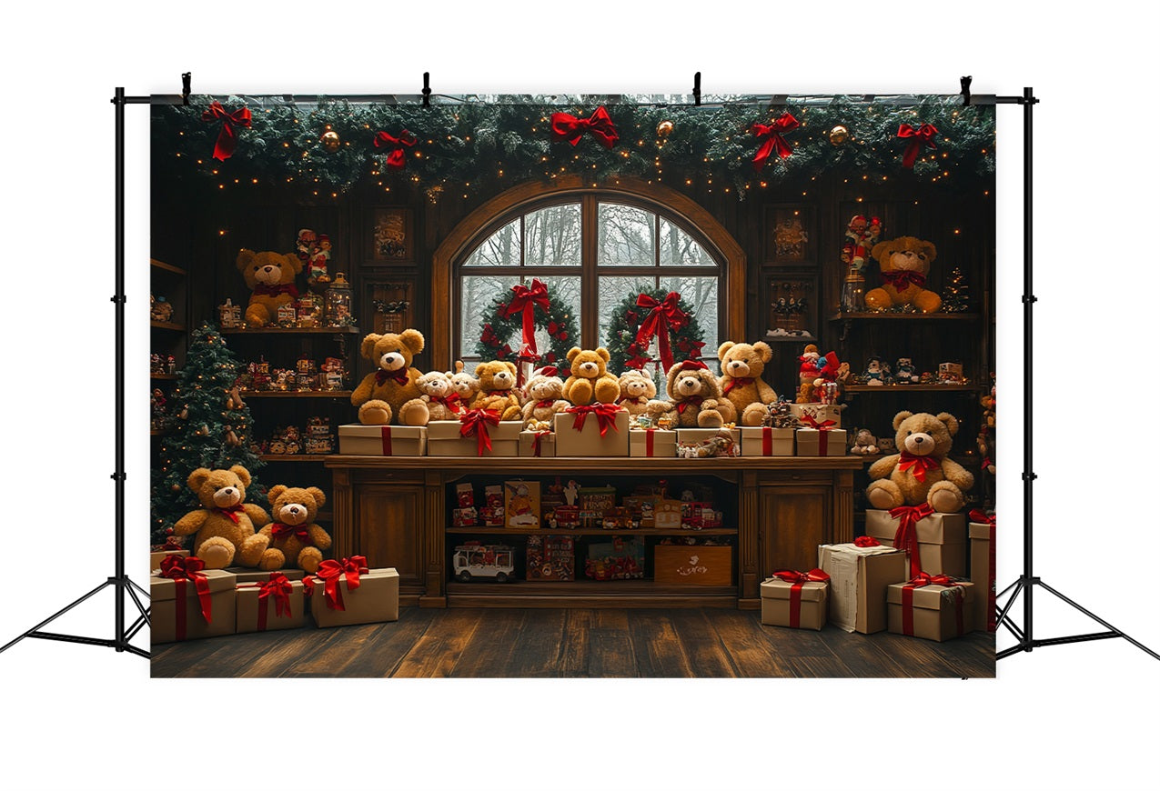 Toile De Fond Noël Vitrine Atelier Du Père Noël Scène BRP10-628