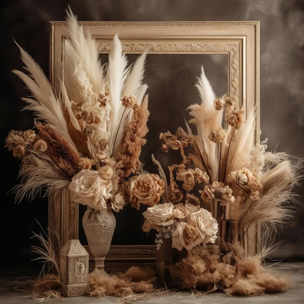 Toile de fond Style boho fleurs séchées élégantes BRP10-65