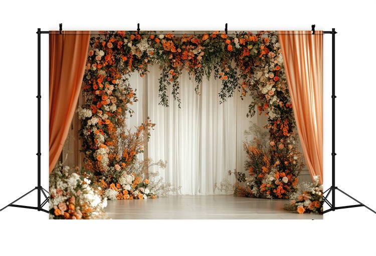 Toile de fond Arche florale de mariage élégante bohème BRP10-91