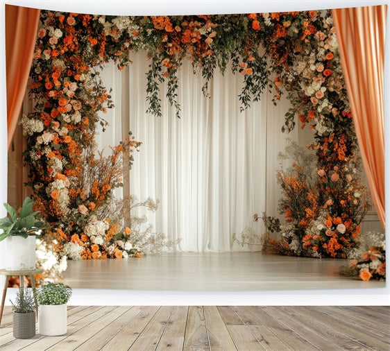 Toile de fond Arche florale de mariage élégante bohème BRP10-91