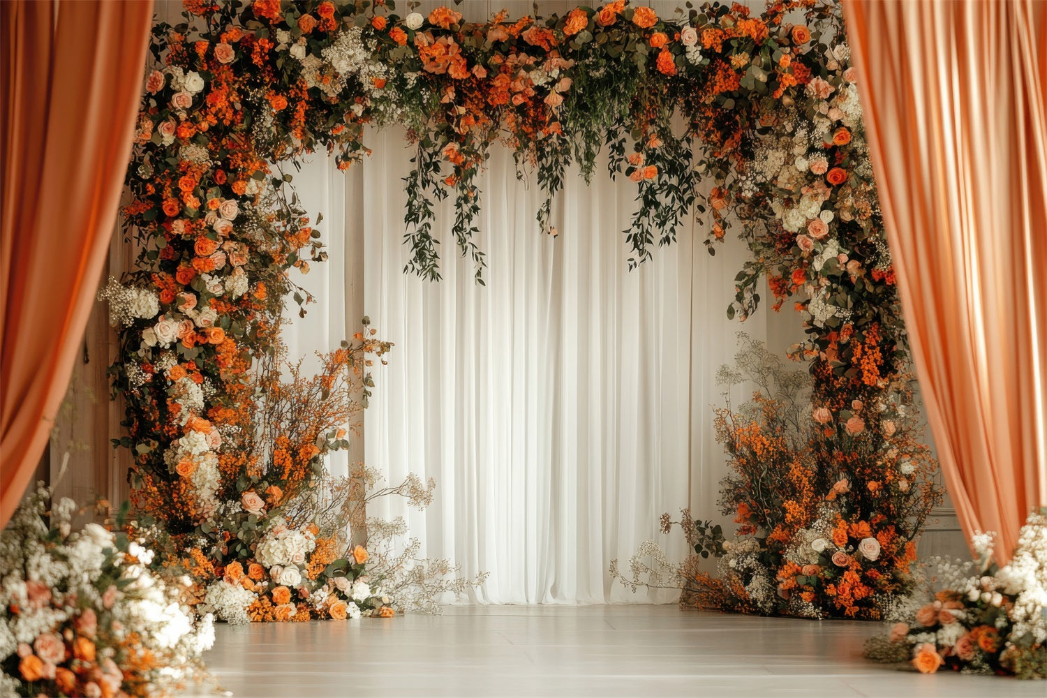 Toile de fond Arche florale de mariage élégante bohème BRP10-91
