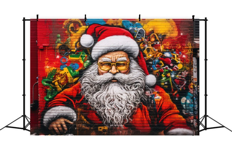 Toile de fond Murale Colorée Père Noël BRP11-105