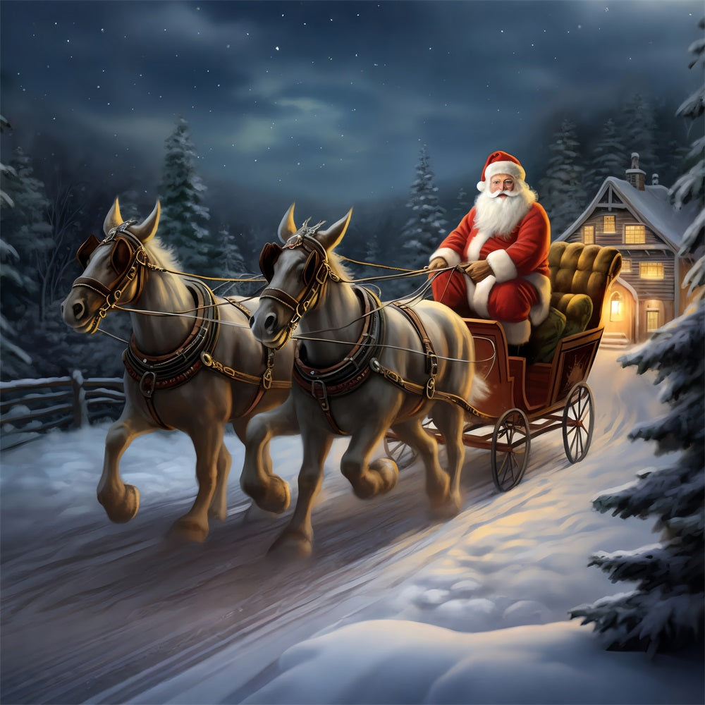 Toile de fond Renne Traîneau Du Père Noël BRP11-120