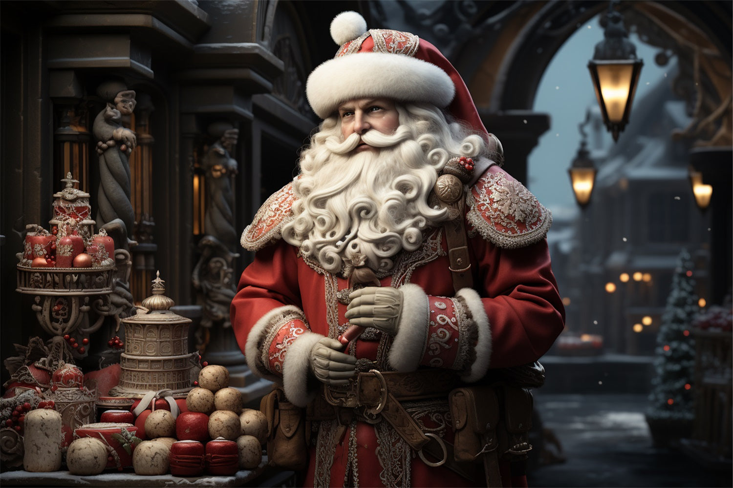 Toile de fond Idées Décoration Marché Père Noël BRP11-133