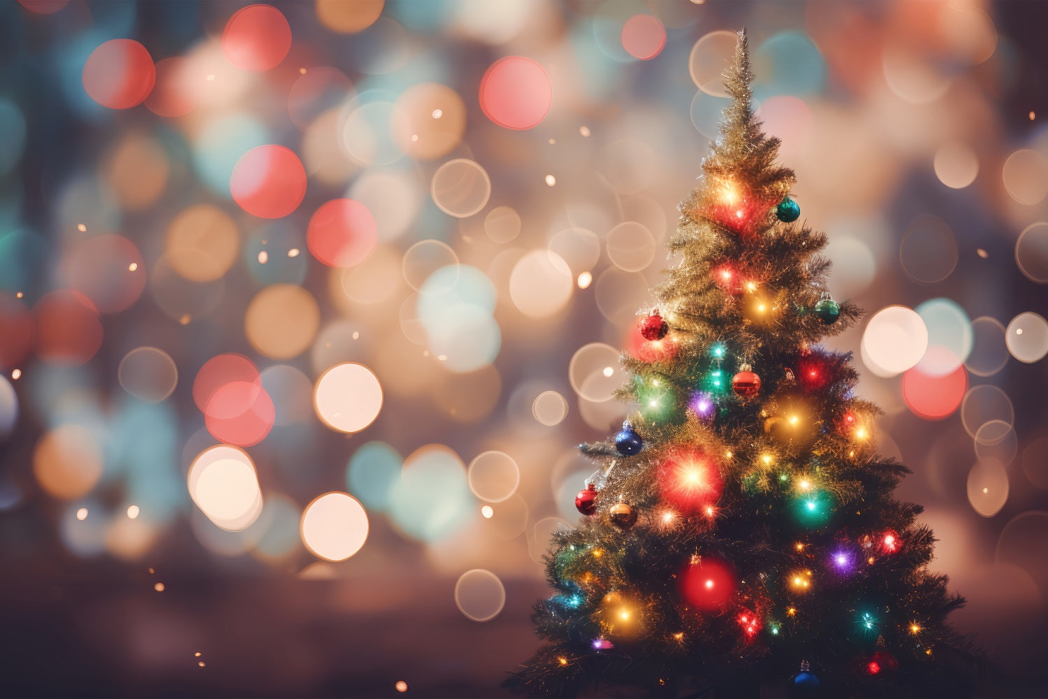 Toile de fond de Noël Arbre Lumineux Bokeh BRP11-151