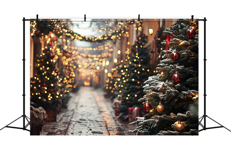 Toile de fond de Noël Lumières Allée Hivernale BRP11-182