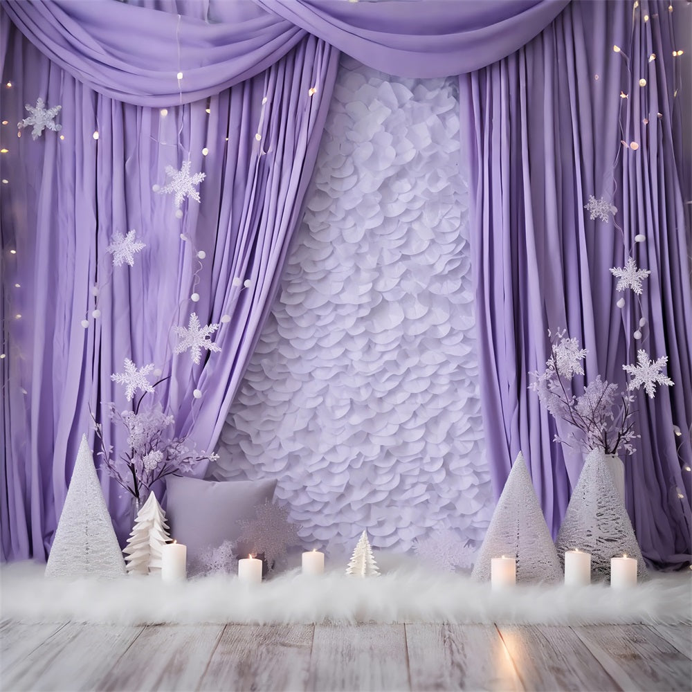 Toile de fond Hiver Scène Neige Violette Rêveuse BRP11-257