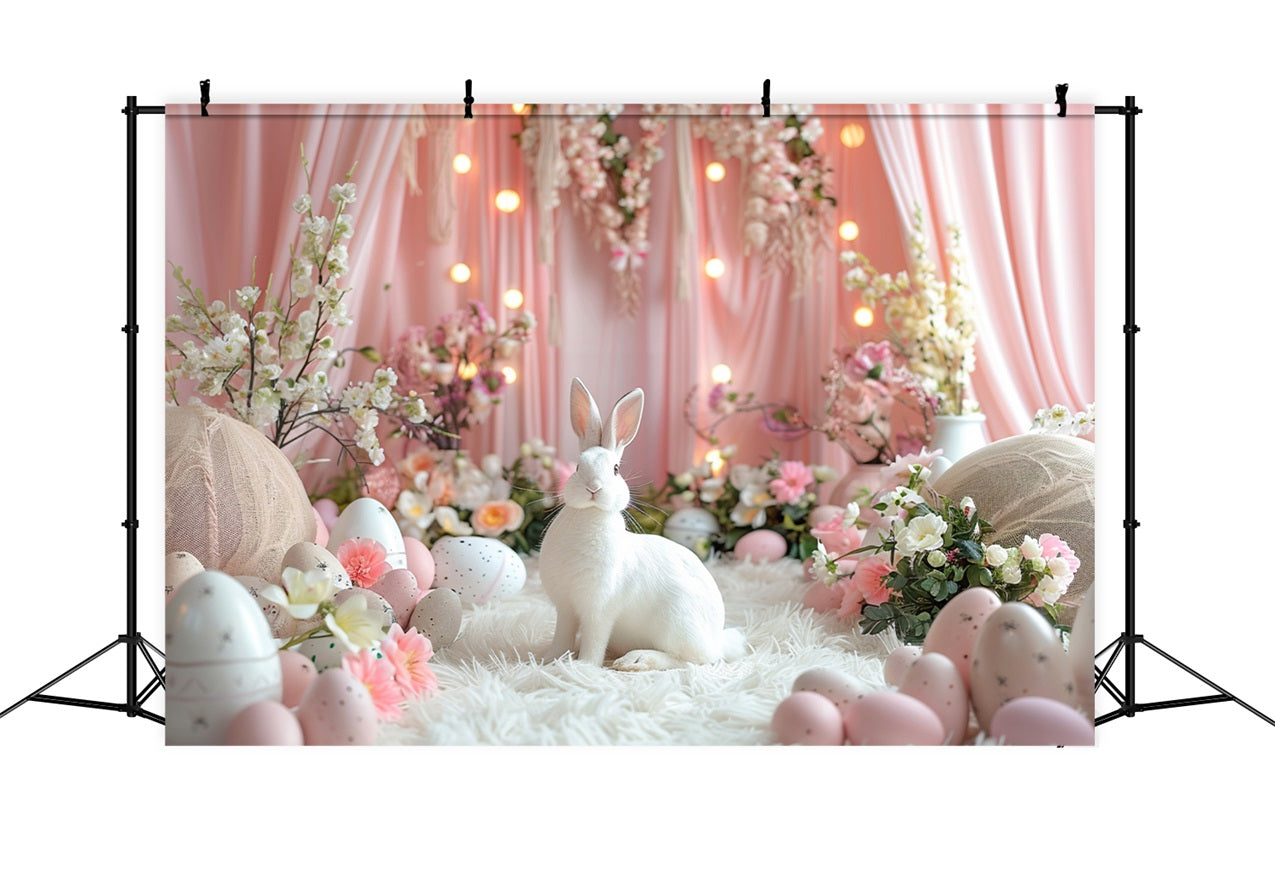 Toile de Fond Pâques Lapin Œufs Merveille Fleurs BRP11-353