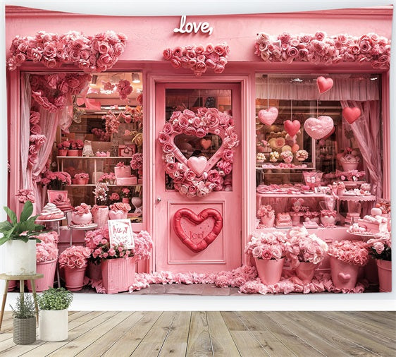 Toile de fond Saint-Valentin Idées Boutique Fleurs Couronne BRP11-381