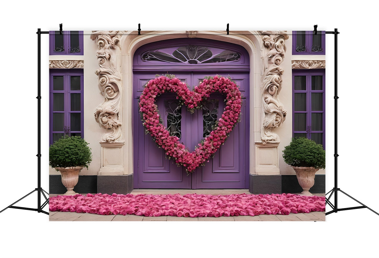 Toile de fond Saint-Valentin Couronne Cœur Violet Entrée BRP11-392