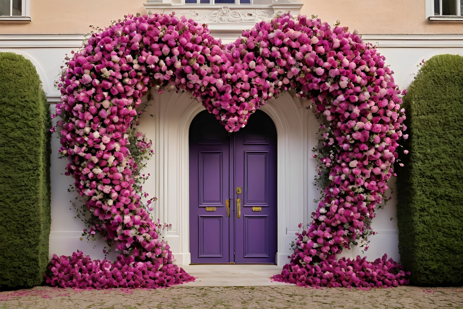 Toile de fond Saint-Valentin Porte Fleurs Cœur Violet BRP11-393