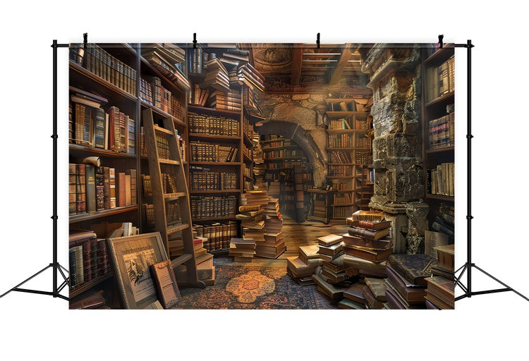 Toile de fond Vintage Bibliothèque Collection Livres Anciens BRP11-569