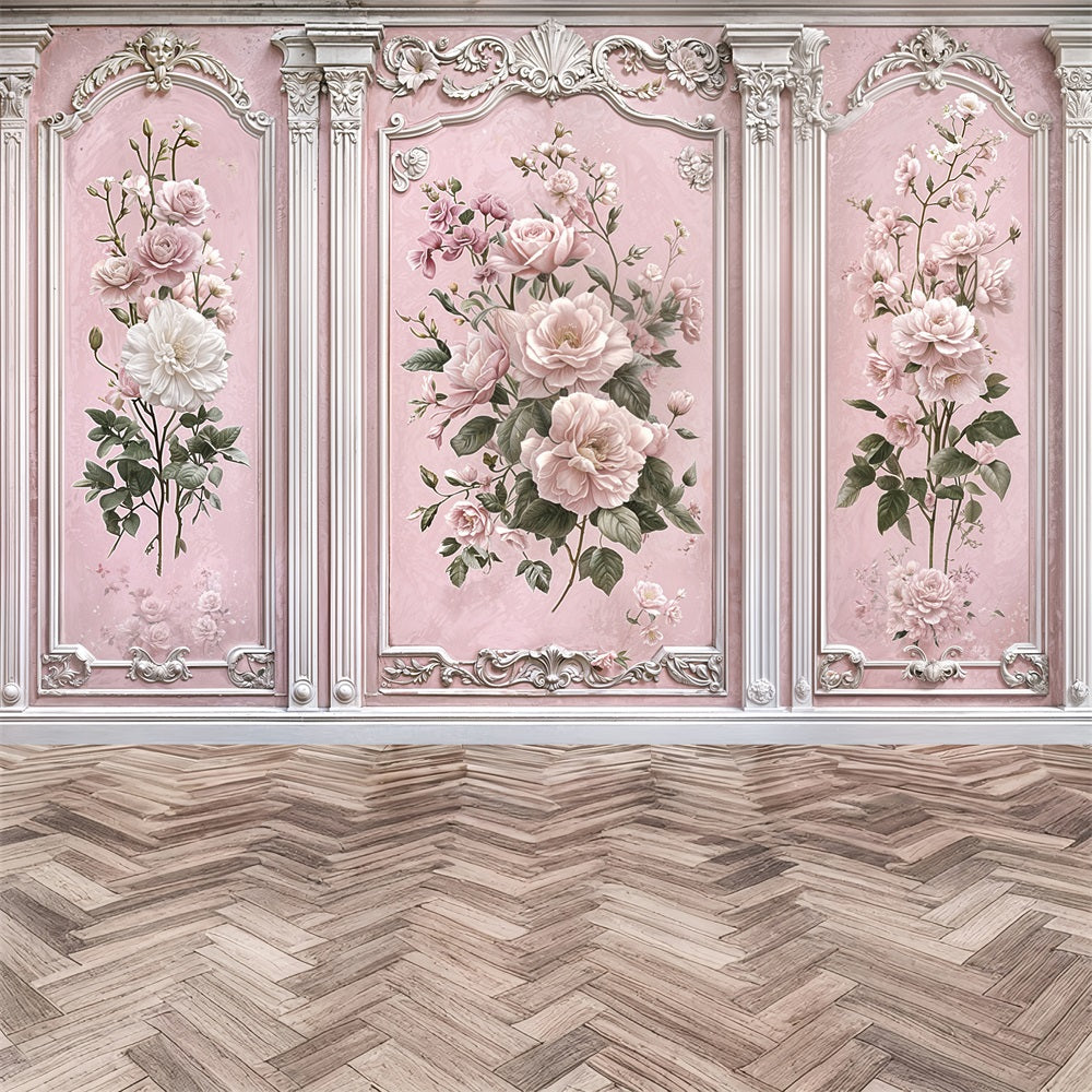 Toile de fond Vintage Mur Mural Rose Rétro BRP11-580