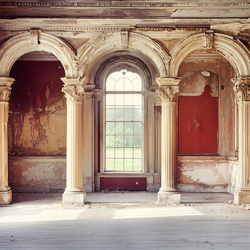 Toile de fond Vintage Ruine Arche Détériorée Fenêtre BRP11-587