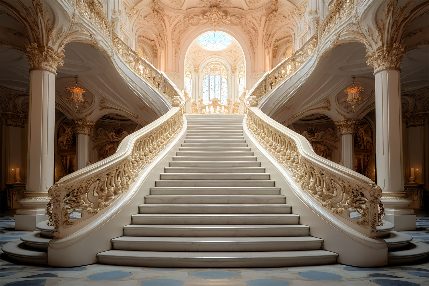 Toile de fond Vintage Escalier Sculptures Intriquées BRP11-598