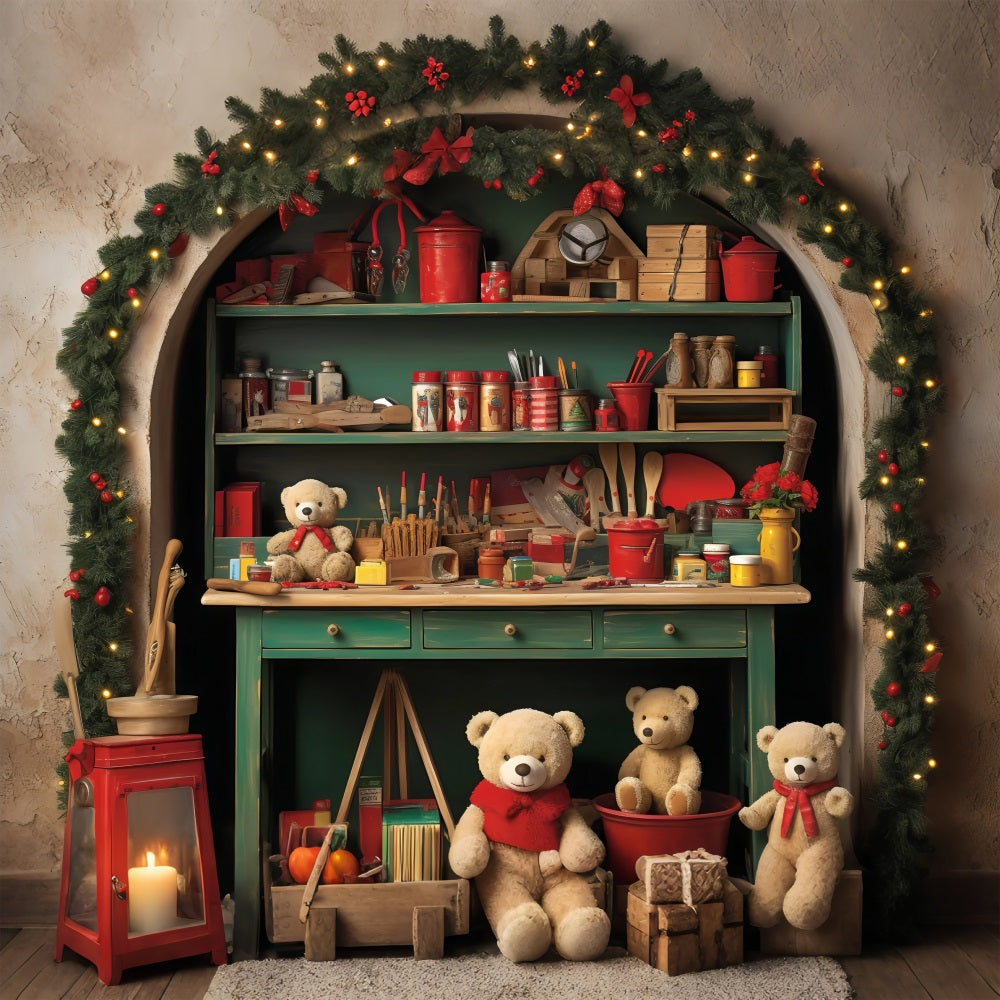 Toile De Fond Noël Atelier Du Père Noël Collection BRP11-88