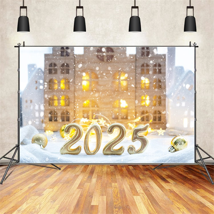 Toile de fond Bonne Année 2025 Paysage Hivernal Féérique BRP12-105