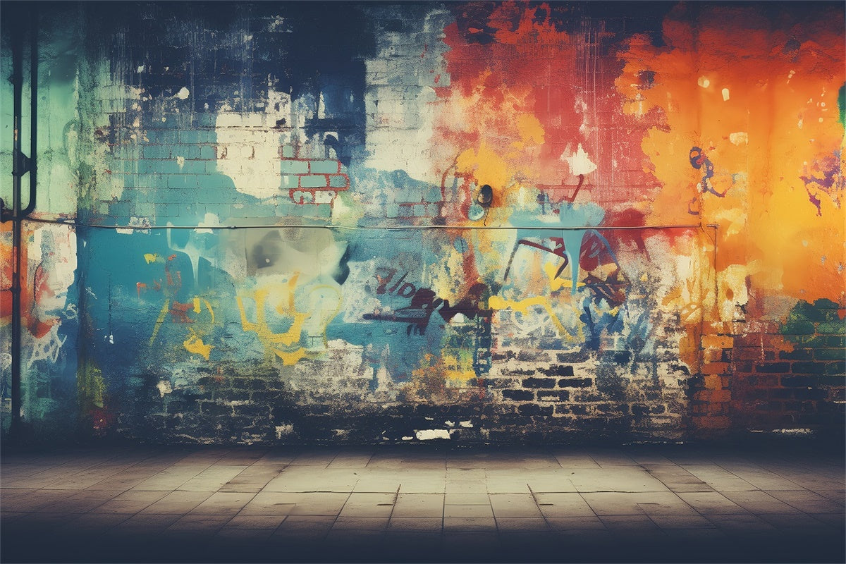 Toile de fond Graffiti Photographie Mur de Briques Design Moderne BRP12-144