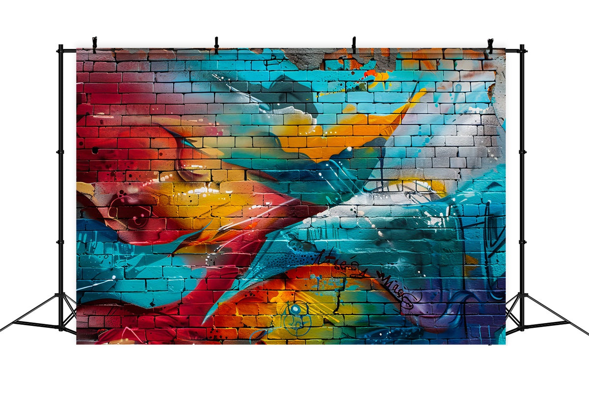 Toile de fond Graffiti Mur de Briques Coloré Créatif BRP12-147