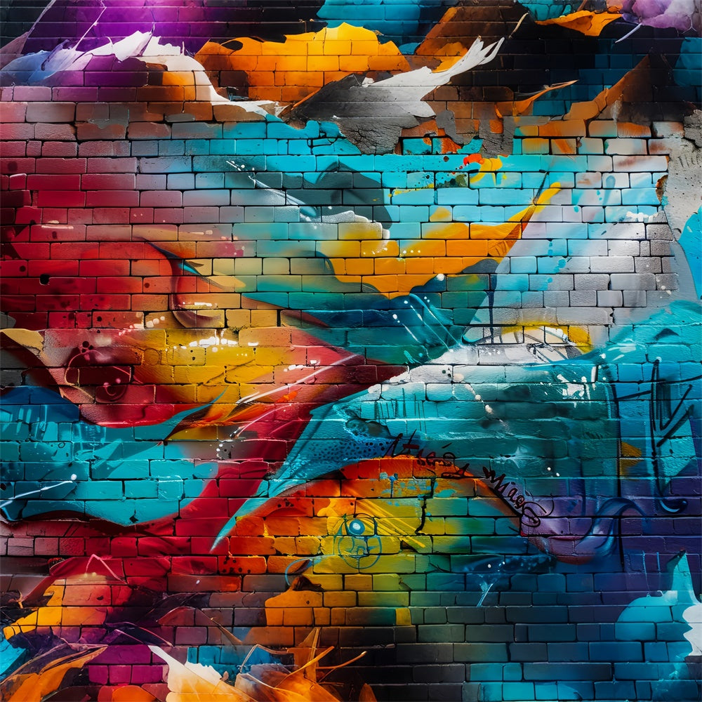 Toile de fond Graffiti Mur de Briques Coloré Créatif BRP12-147