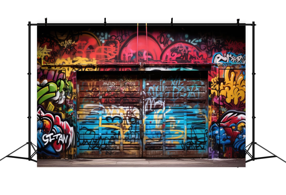 Toile de fond Graffiti Mur de Garage Vibrant Photographie BRP12-148